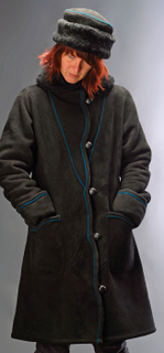 Mid-length Scallop Jacket with Pillbox Hat